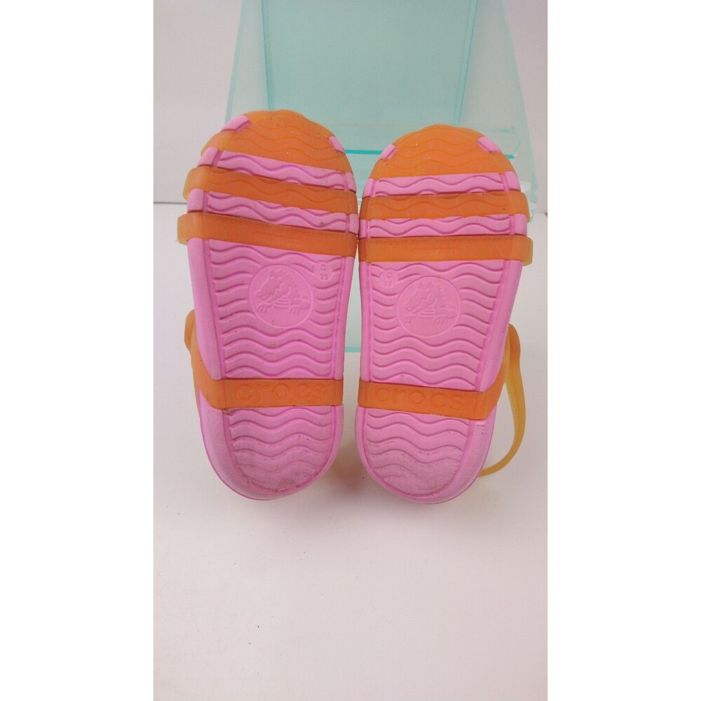 Crocs Chameleon Shirley Girls Sandals Pink Orange Girls Size 11 - Picture 7 of 8